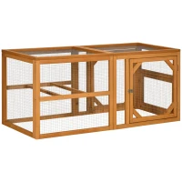 PawHut 55" Wooden Chicken Coop Add-on Expansion, Mini Chicken Coop Outdoor Chicken Run Hen House with Combinable Design(m-1)