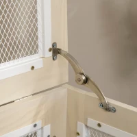 PawHut Small Rabbit Hutch, Indoor Bunny Cage on Wheels, Rabbit Habitat with Openable Top, Pull-Out Tray, Quail Cage Rabbit Cage Inside, 37.5" x 21" x 24.5"(m-8)