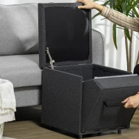 PawHut Multi-purpose Dog Stairs Ottoman, 4-Tier Pet Steps W/ Storage Compartment Cushion, for Small Medium Dogs and Cats(m-9)