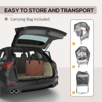 PawHut 37" Folding Portable Pet Playpen Soft Dog Cat Puppy Exercise Kennel Crate with Carrying Bag Brown(m-7)