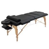 HOMCOM 72Inches Portable Reiki Massage Table 4inch Thickened Pad Folding Adjustable Height Health SPA Tatto Bed Black + Carrying Bag(m-2)