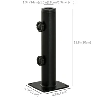 Outsunny Deck Mount Umbrella Holder, Outdoor Umbrella Base Stand for Deck, Dock, Patios Garden, Pontoon, Black(m-3)