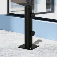 Outsunny Deck Mount Umbrella Holder, Outdoor Umbrella Base Stand for Deck, Dock, Patios Garden, Pontoon, Black(m-1)