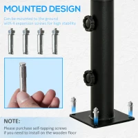 Outsunny Deck Mount Umbrella Holder, Outdoor Umbrella Base Stand for Deck, Dock, Patios Garden, Pontoon, Black(m-4)