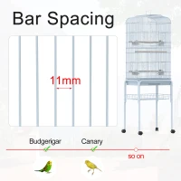 PawHut 60" Bird Cage Macaw Cockatoo House Parrot Play Top Finch Pet Supply with Wheels White(m-5)