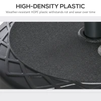 Outsunny 22'' Round Parasol Base Stand Outdoor Umbrella Weights Holder for Market Parasols, Water Filled, for 1.5''/1.9'', Black(m-4)