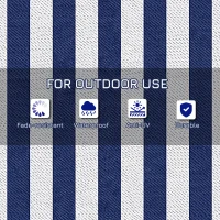 Outsunny Reversible Outdoor Rug, 9' x 18' Waterproof Plastic Straw Floor Mat, Portable RV Camping Carpet, Large Floor Mat for Backyard, Deck, Picnic, Beach, Blue & White Striped(m-5)