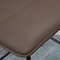 HOMCOM Bar Stools Set of 2, Upholstered Counter Height Bar Chairs, 26" (66 cm) Kitchen Stools with Steel Legs for Dining Area, Kitchen Aisle, Coffee(m-10)