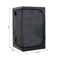 Outsunny 39"L x 39"W x 79"H Hydroponics Growing Tent Reflective Room Lightproof Waterproof Black(m-3)