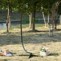 Outsunny Hanging Hammock Stand Hammock Chair Stand C Stand Steel Heavy Duty Stand for Hanging Hammock Air Porch Swing Chair Indoor Outdoor (Only Construction)(m-7)