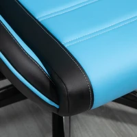 Vinsetto High Back Gaming Chair PU Leather Office Chair Desk Gamer Chair with Lumbar Support, Headrest, Adjustable Height, Blue and Black(m-8)