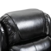 HOMCOM Vibration Massage Recliner Chair for Living Room with Heat,   Single Sofa, PU Leather Power Reclining Chair, Home Theater Seating with Footrest, Black(m-8)