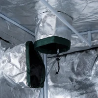 Outsunny 39"L x 39"W x 79"H Hydroponics Growing Tent Reflective Room Lightproof Waterproof Black(m-8)