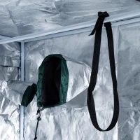 Outsunny 4' x 4' x 6.6' Waterproof Reflective Room Indoor Oxford Cloth Black/White(m-7)