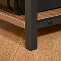 HOMCOM Industrial Computer Desk with Storage Shelves, Home Office Writing Table with CPU Stand for PC Study  Workstation, Brown Wood Grain(m-9)