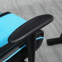Vinsetto High Back Gaming Chair PU Leather Office Chair Desk Gamer Chair with Lumbar Support, Headrest, Adjustable Height, Blue and Black(m-9)