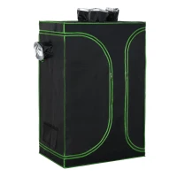 Outsunny 36" x 24" x 53" Mylar Hydroponic Grow Tent with Adjustable Vents and Floor Tray for Indoor Plant Growing, 3' x 2'(m-2)