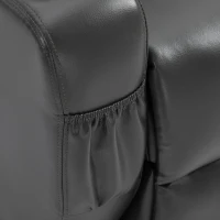 HOMCOM Multi-Pressure-Level Massage Chair with USB Charger, Back and Lumbar Support, Thick Armrests, Faux Leather Recliner Chair, 8-Point Massage Recliner, Charcoal Gray(m-9)