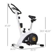 Soozier Upright Exercise Bike, 8-Level Magnetic Resistance Stationary Bike, Cardio Workout Equipment with Adjustable Seat, LCD Monitor and Phone Holder(m-3)