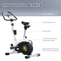 Soozier Upright Exercise Bike, 8-Level Magnetic Resistance Stationary Bike, Cardio Workout Equipment with Adjustable Seat, LCD Monitor and Phone Holder(m-7)