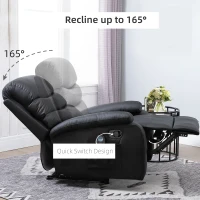 HOMCOM Ultra-Plush Massage Chair with Backrest Thick Armrests, Faux Leather Recliner Chair, 8-Point Massage Recliner, Black(m-8)