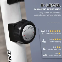 Soozier Upright Exercise Bike, 8-Level Magnetic Resistance Stationary Bike, Cardio Workout Equipment with Adjustable Seat, LCD Monitor and Phone Holder(m-5)