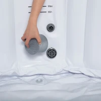 Outsunny 82''x26'' Inflatable Hot Tub Bubble Portable 4-6 People Spa Pool with Filter Pump ,White and Grey(m-8)