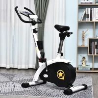 Soozier Upright Exercise Bike, 8-Level Magnetic Resistance Stationary Bike, Cardio Workout Equipment with Adjustable Seat, LCD Monitor and Phone Holder(m-1)