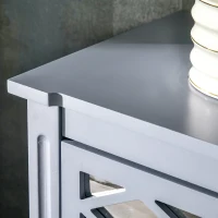 HOMCOM Vintage Console Table with Mirrored Drawers, Retro Sofa Table for Living Room, Hallway, Grey(m-9)