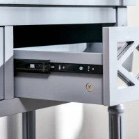 HOMCOM Vintage Console Table with Mirrored Drawers, Retro Sofa Table for Living Room, Hallway, Grey(m-7)