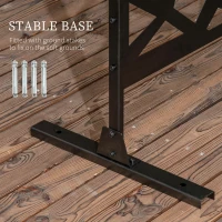 Outsunny Garden Privacy Screen, Decorative Outdoor Divider, Metal Privacy Screen with Stand, Irregular Fence Style, Black(m-5)