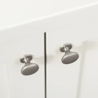 HOMCOM Rolling Kitchen Island Cart with Rubberwood Top and Storage, White(m-9)