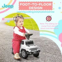 Aosom Kids Ride on Push Car, with Engine Sounds & Under-Seat Storage, Foot-to-Floor Ride on Sliding Car with Horn, Sit and Scoot Ride on Toy, Ages 1.5-3 Years, White(m-7)