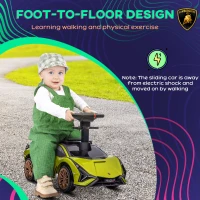 Aosom Licensed Lamborghini SIAN FKP 37 Kids Ride on Push Car, Ride Racer, Foot-to-floor Sliding Car with Music, Headlights, Under Seat Storage, for 18-48 Months, Green(m-7)