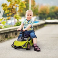 Aosom Licensed Lamborghini SIAN FKP 37 Kids Ride on Push Car, Ride Racer, Foot-to-floor Sliding Car with Music, Headlights, Under Seat Storage, for 18-48 Months, Green(m-2)