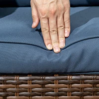 Outsunny Patio Bistro Set, Porch Furniture with 360° Rotation & Rocking Function, 28.25"x30.75"x36.25", Dark Blue(m-9)