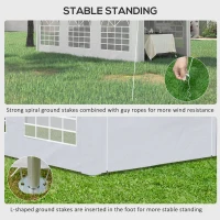Outsunny 19.7' x 9.7' Heavy Duty Party Tent & Carport with Removable Sidewalls and Double Doors, Large Canopy Tent, Sun Shade Shelter, for Parties, Wedding, Outdoor Events, BBQ, White(m-6)
