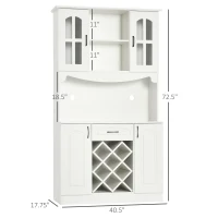 HOMCOM 73" Kitchen Hutch Cabinet with Wine Storage, Kitchen Pantry Storage Cabinet Buffet with Hutch, Modern Bar Cabinet(m-3)