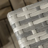 Outsunny 20" Patio Wicker Coffee Table, Outdoor Coffee Table with Plastic Board Underneath the Woven Tabletop for Patio, Garden, Balcony, Mixed Grey(m-9)