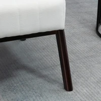 HOMCOM Soft Accent Chair Upholstered Arm Chair for Living Room Furniture Comfy Chair for Bedroom Living Room Chair White(m-9)