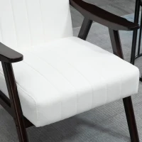 HOMCOM Soft Accent Chair Upholstered Arm Chair for Living Room Furniture Comfy Chair for Bedroom Living Room Chair White(m-8)