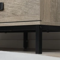 HOMCOM Corner TV Stand for TV up to 46", Entertainment Center with Open Storage and Drawers, TV Table with Steel Legs, Grey(m-9)