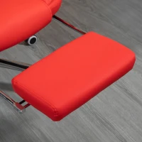 HOMCOM Executive Office Chair, High Back Reclining Computer Chair with Footrest and Armrest, Red(m-9)