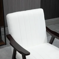 HOMCOM Soft Accent Chair Upholstered Arm Chair for Living Room Furniture Comfy Chair for Bedroom Living Room Chair White(m-7)