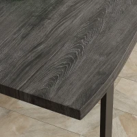 HOMCOM 63" Wavy-Edge Modern Dining Table for 6 People, Wooden Kitchen Table, Metal Legs, Rectangle Dinner Table, Gray(m-8)