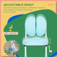 Qaba Ergonomic Kids Desk Chair with Thick Cushioning & Height Adjustment, Kids Computer Chair with Footrest, Childrens Chair, Kids Office Chair & Study Chair, Blue(m-4)