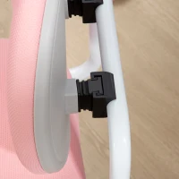 Qaba Ergonomic Kids Desk Chair with Thick Cushioning & Height Adjustment, Kids Computer Chair with Footrest, Childrens Chair, Kids Office Chair & Study Chair, Pink(m-9)