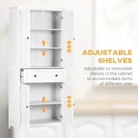 HOMCOM 72" Wood Kitchen Pantry Cabinet,Storage Organizer with Drawer and 2 Adjustable Shelves, Soft Close, White(m-7)