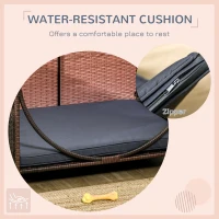 PawHut Rattan Pet Bed for Small Medium Dogs and Cats, Wicker Dog House Outdoor with Water-resistant Cushion, 35"x28"x20", Brown(m-6)