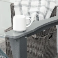 Outsunny Outdoor Rocking Chair, HDPE Adirondack Porch Rocker Chair for Garden, Patio, Light Gray(m-7)